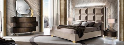 Bett Set Design Klassisch Luxus Betten Nachttisch Kommode 4tlg. Schlafzimmer
