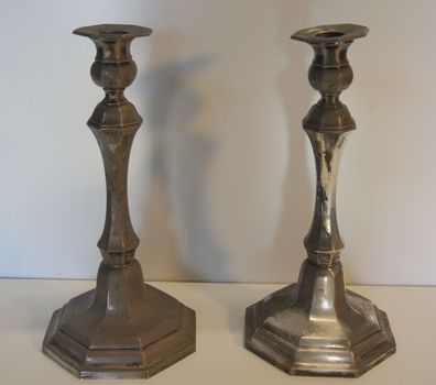 Kerzenleuchter-Paar Silber um 1900 /5606