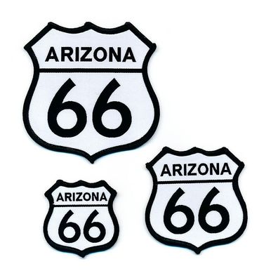 3 Route 66 Arizona USA Mainstreet Road Embleme Patches Aufbügler Aufnäher 0753