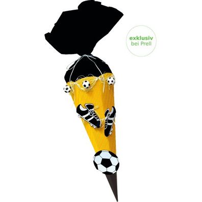 Schultüte Bastelset Fußball gelb-schwarz