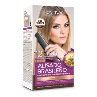 Friseurset für Brasilianische Haarglättung Kativa Pro Blonde (6 pcs)