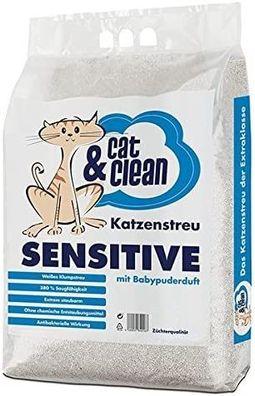 Cat & Clean Katzenstreu Sensitive mit Babypuderduft 10 kg