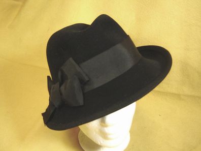 Damenhut bester Haarvelour klassisch chic schwarz wunderschöner Hut DH307