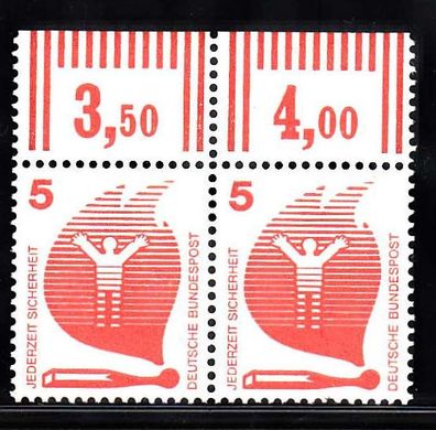 1971 Bund UV MiNr. 694 A Oberrand-Paar postfrisch