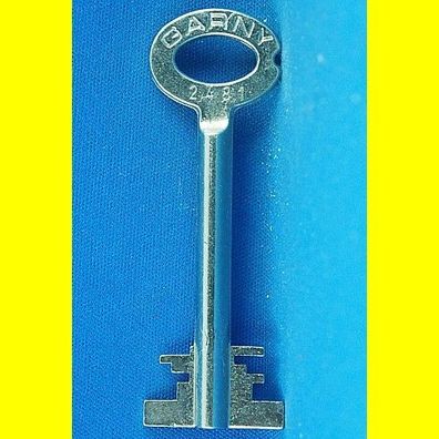 Garny Tresor Doppelbart - Schlüssel Profil 2481 - Länge 70 mm - gebohrt 3 mm