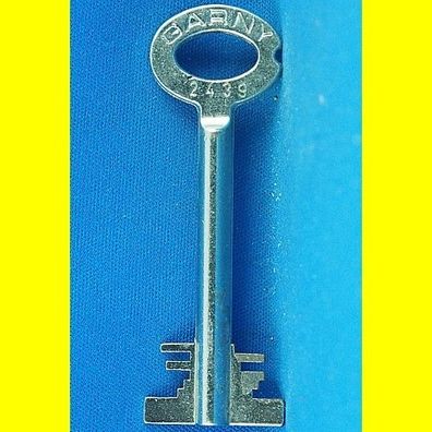 Garny Tresor Doppelbart - Schlüssel Profil 2439 - Länge 70 mm - gebohrt 3 mm