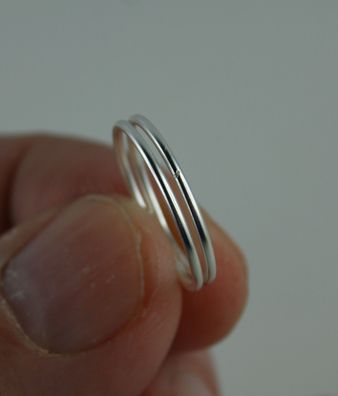 Sterling Silber Ring Doppel Band Größe 49
