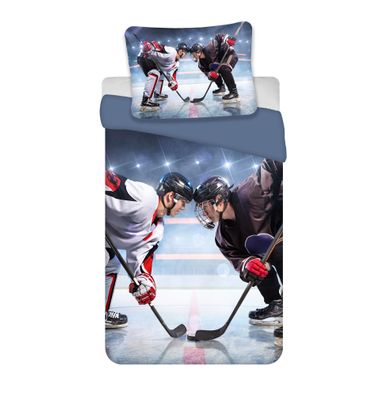 Bettwäsche Hockey Eishockey Kissenbezug 80 x 80 cm und Bettbezug 135 x 200 cm
