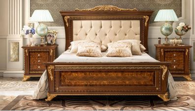 Bett Design 2x Nachttisch 3tlg. Schlafzimmer Set Möbel Klassisch Luxus Betten Neu
