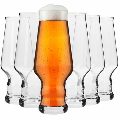Krosno Gläser für Bier Weizenbier Craftbier IPA | Set 6 | 400 ml | Spülmaschine