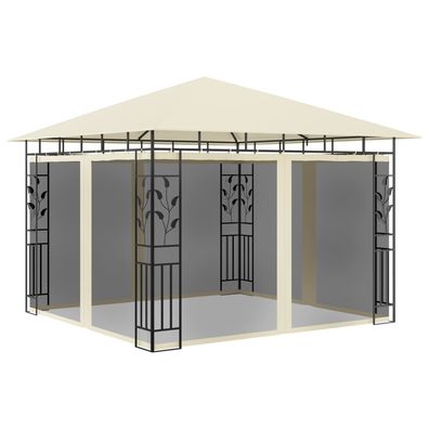 vidaXL Pavillon mit Moskitonetz 3x3x2,73 m Creme 180 g/ m²