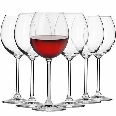 Krosno Venezia Gläser für Rotwein Wein | Set 6 | 380 ml | Spülmaschine