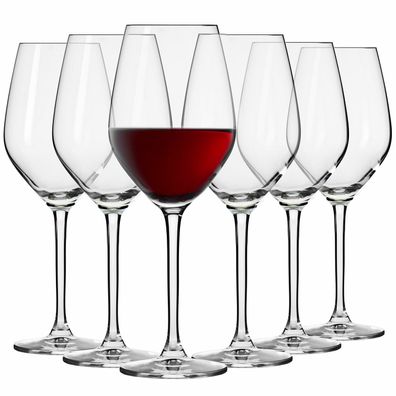 Krosno Splendour Gläser für Rotwein Wein | Set 6 | 460 ml | Spülmaschine