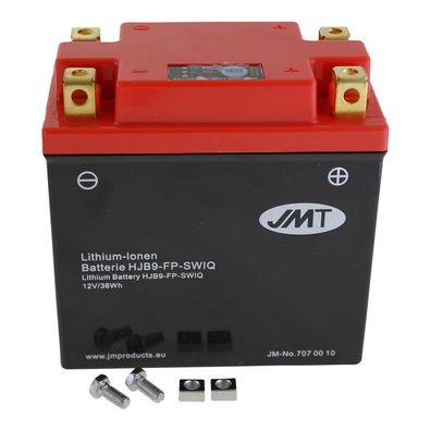 Lithium-Ionen-Batterie JMT HJB9-FP, 12 V 3 Ah, universal 4 Kontakte, DIN 50913