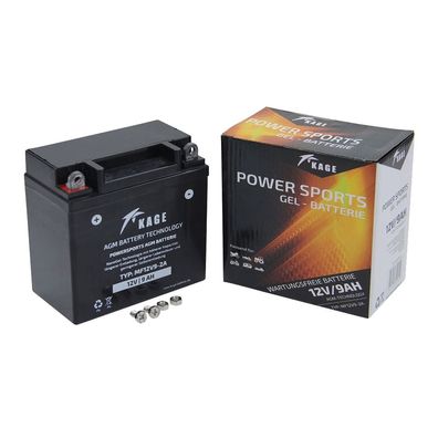 Gel-Batterie Kage YB9-B, 12 V 9 Ah, Pluspol links, DIN 50914