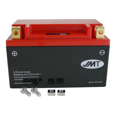 Lithium-Ionen-Batterie JMT HJTX7A-FP, 12 V 2.4 Ah, Pluspol links, DIN 50615