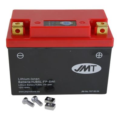 Lithium-Ionen-Batterie JMT HJB5L-FP, 12 V 1.6 Ah, Pluspol rechts, DIN 50411