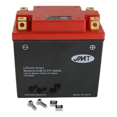 Lithium-Ionen-Batterie JMT HJB12-FP, 12 V 4 Ah, universal 4 Kontakte, DIN 51112