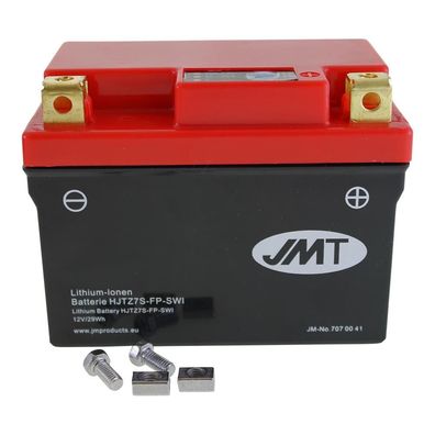 Lithium-Ionen-Batterie JMT HJTZ7S-FP, 12 V 2.42 Ah, Pluspol rechts, DIN 50614