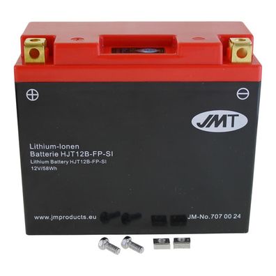 Lithium-Ionen-Batterie JMT HJT12B-FP , 12 V 5 Ah, Pluspol links, DIN 51015