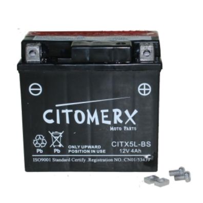 Flüssigbatterie CIT YTX5L, 12 V 4 Ah, Pluspol rechts, DIN 50412