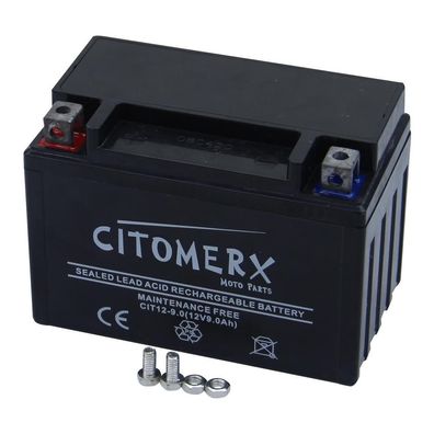 Gel-Batterie CIT YTX9, 12 V 8 Ah, Pluspol links, DIN 50812