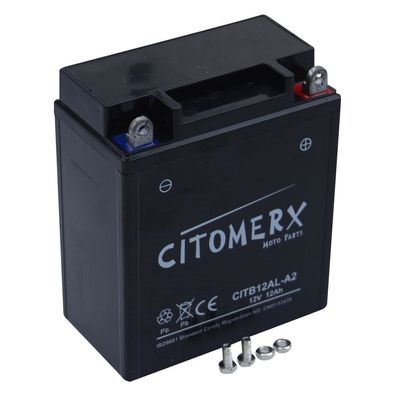 Gel-Batterie CIT YB12AL-A2, 12 V 12 Ah, Pluspol rechts, DIN 51213
