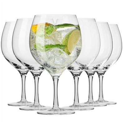 Krosno Gläser für Gin Wasser Gin&Tonic Getränke | Set 6 | 700 ml | Spülmaschine