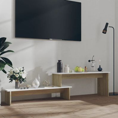 vidaXL TV-Schrank Sonoma-Eiche Weiß 180x30x43 cm Holzwerkstoff