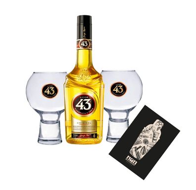 Licor 43 Set Geschenkset - Licor 43 0,7l (31% Vol) + 2x Gläser Glas- (Enthält S