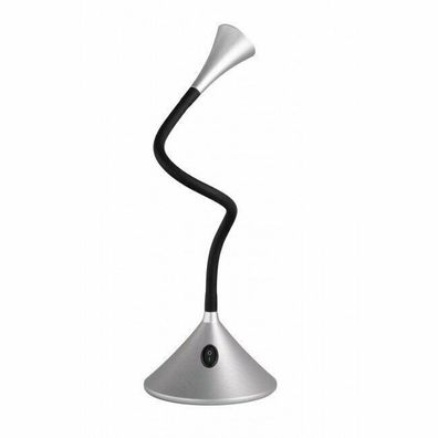 VIPER bewegliche LED Tischleuchte Silber Nachttisch Schreibtisch Lampe biegbar