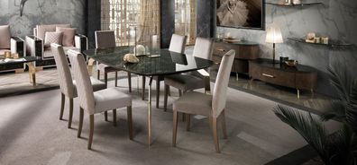 Luxus Set Esszimmer Esstisch Stuhl XL Tisch Tische Stühle Holz Design 7 tlg Neu