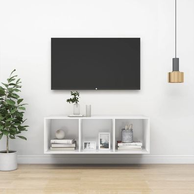 vidaXL TV-Wandschrank Weiß 37x37x107 cm Holzwerkstoff