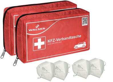 2x Verbandtasche Verbandstasche Erste-Hilfe Verbandskasten PKW DIN13164. ROT
