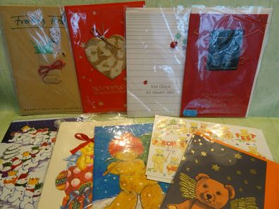 aus DM-Zeit alte hochwertige Weihnachtsgrußkarten-Set & Umschlag - Auswahl -