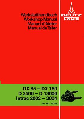 Werkstatthandbuch Deutz Fahr Regelhydraulik DX85 DX160 D2506 D13006 Intrac 2002 2004