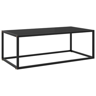 vidaXL Couchtisch Schwarz mit Schwarzem Glas 100x50x35 cm