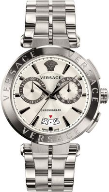 Versace VE1D00319 Aion Chronograph silber Edelstahl Armband Uhr Herren NEU