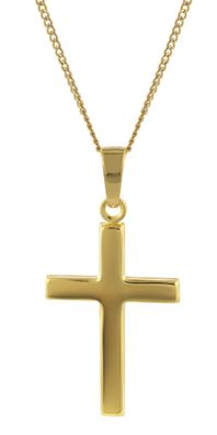 trendor Schmuck Halskette mit Kreuz Gold 333/8K Kreuzanhänger 21 mm 41902