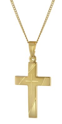 trendor Schmuck Halskette mit Kreuzanhänger Gold 333/8K Kreuz 21 mm 41906