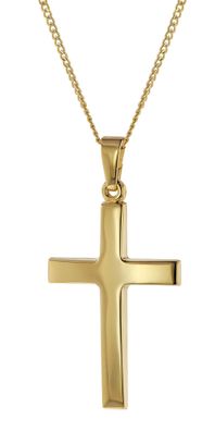 trendor Schmuck Männer-Halskette mit Kreuz Gold 333/8K Kreuz-Anhänger 31 mm 41910