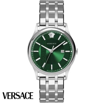 Versace VE4A00620 Aiakos grün silber Edelstahl Armband Uhr Herren NEU