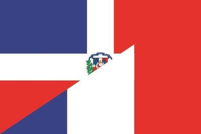 Aufkleber Fahne Flagge Dominikanische Republik-Frankreich verschiedene Größen