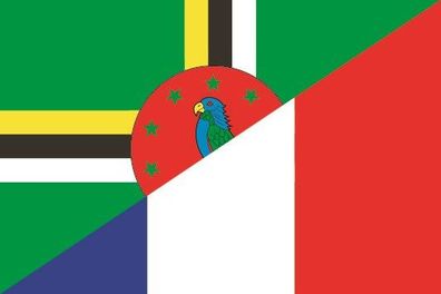 Aufkleber Fahne Flagge Dominica-Frankreich verschiedene Größen