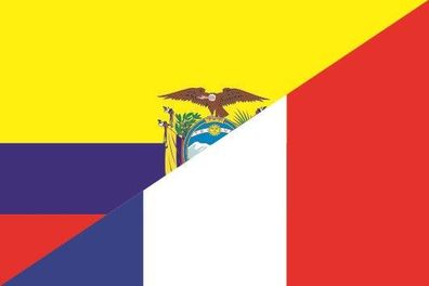 Aufkleber Fahne Flagge Ecuador-Frankreich verschiedene Größen