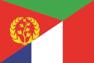 Aufkleber Fahne Flagge Eritrea-Frankreich verschiedene Größen