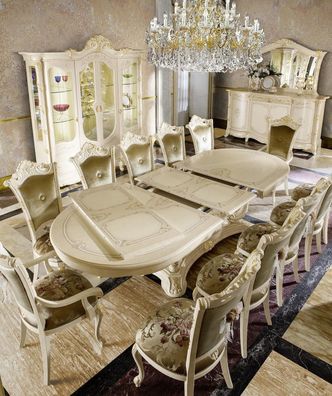 Holz Möbel aus Italien Esszimmer Tische Einrichtung Esstisch Luxus Tisch Massiv