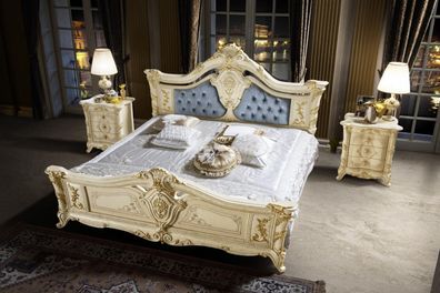 Betten Chesterfield Möbel Leder Schlafzimmer Hotel Barock Klassisches Bett Luxus