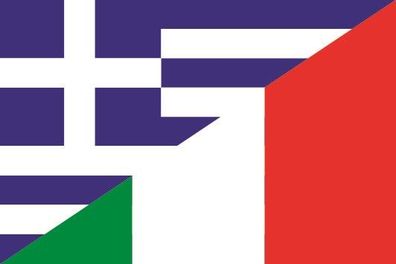 Aufkleber Fahne Flagge Griechenland-Italien verschiedene Größen