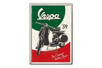 VESPA Blechpostkarte "Italian Classic" - 14 x 10cm - Postkarte Blechschild Retro